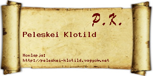 Peleskei Klotild névjegykártya